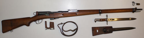 Repetierbüchse W+F Bern Schweizer Langgewehr G1911 Kal.7,5x55swiss komplett nummerngleich+Bajonett