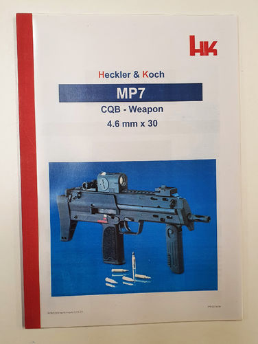 original HK MP7 SUBMACHINE GUN CQB 4.6mm x 30 DOCUMENTATION