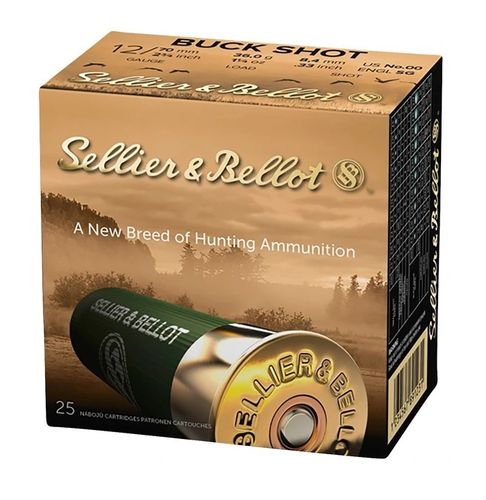 Munition Sellier & Bellot 12/70 Buck Shot Magnum 8,4mm 36g 25x im Karton
